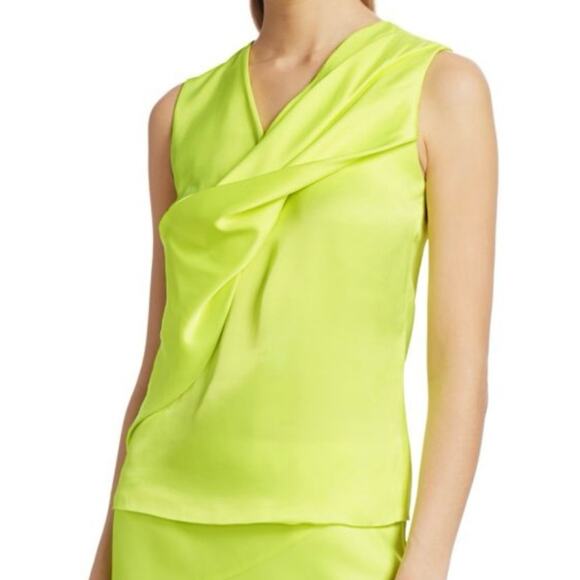 Helmut Lang Sleeveless Knot Twist Top in Neon Yellow Size 0 - Picture 1 of 13